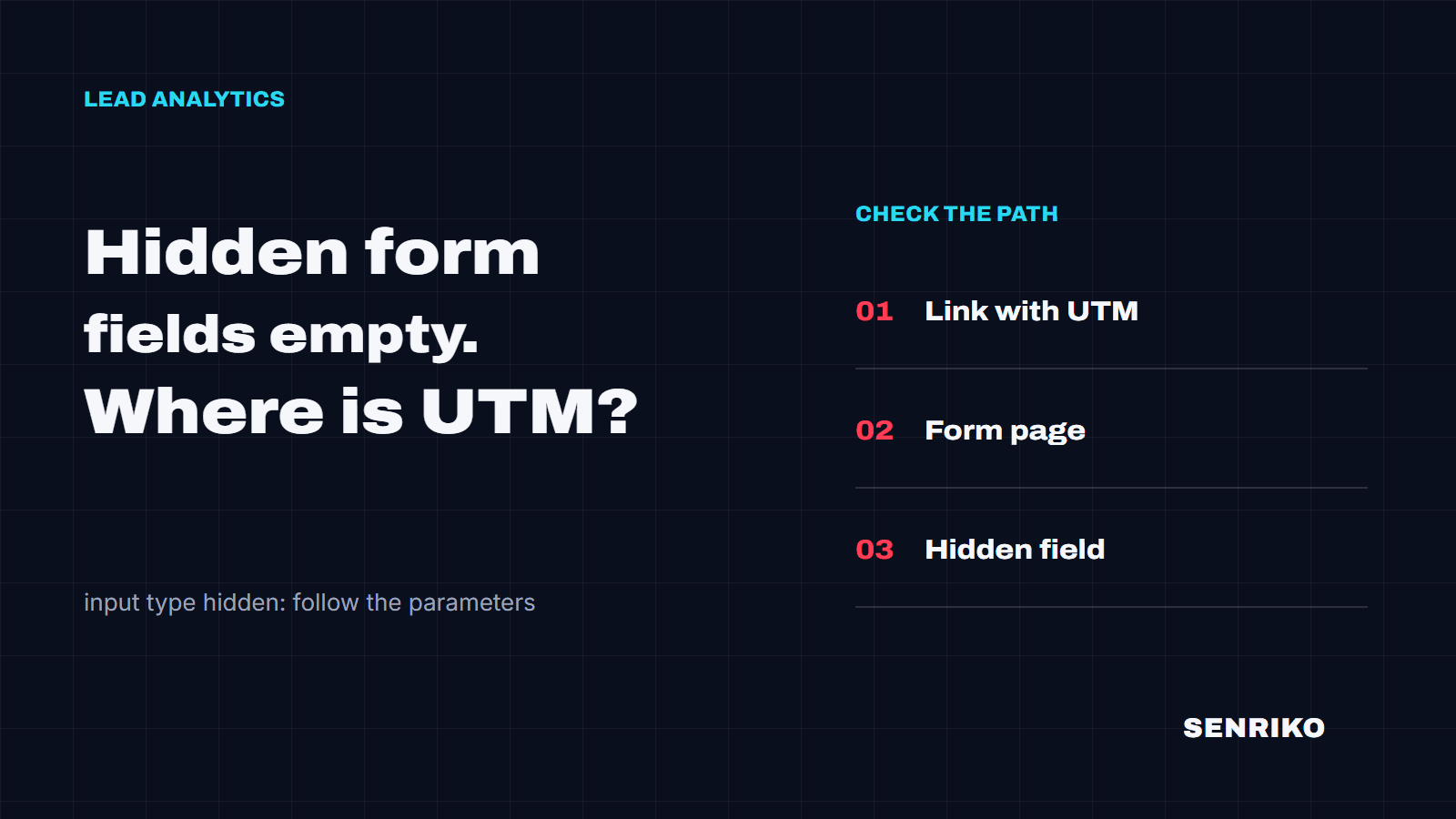 The path of UTM parameters from an ad link to a hidden form field